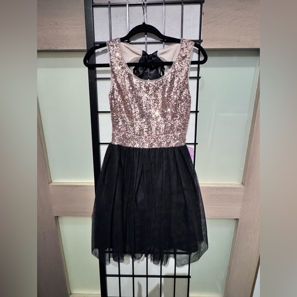 Sequin Black and Gold Mini Dress